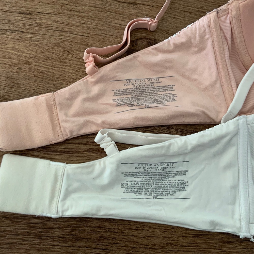 Victoria's Secret Lace Balconette Bra in Light Pink and White - Picture 3 of 7